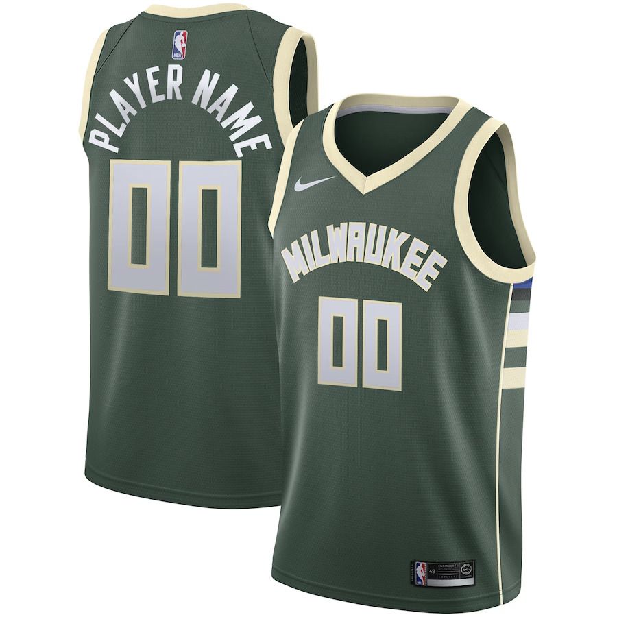Men Milwaukee Bucks Nike Green Swingman Custom NBA Jersey->customized nba jersey->Custom Jersey